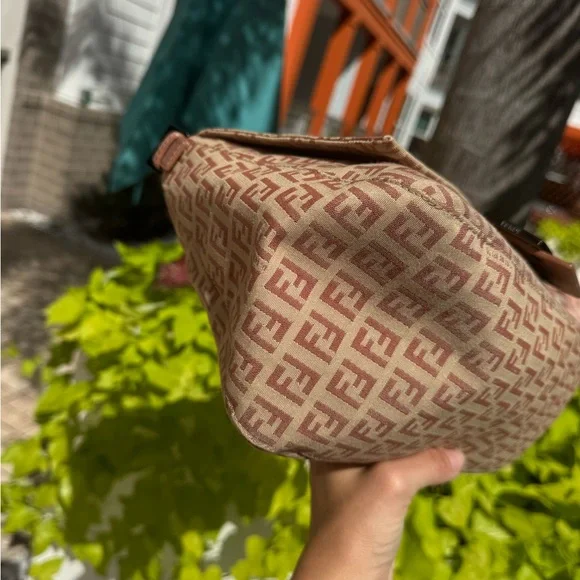 Rare Pink Fendi Baguette Zucca Canvas Shoulder Bag w/ COA - Excellent Condition - Picture 13 of 15